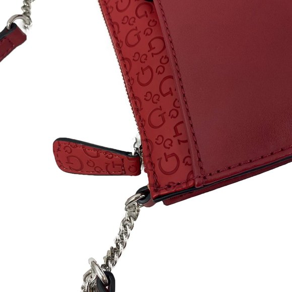 GUESS Factory Jaslynn Embossed Logo Crossbody Cranberry, One Size - Picture 4 of 7